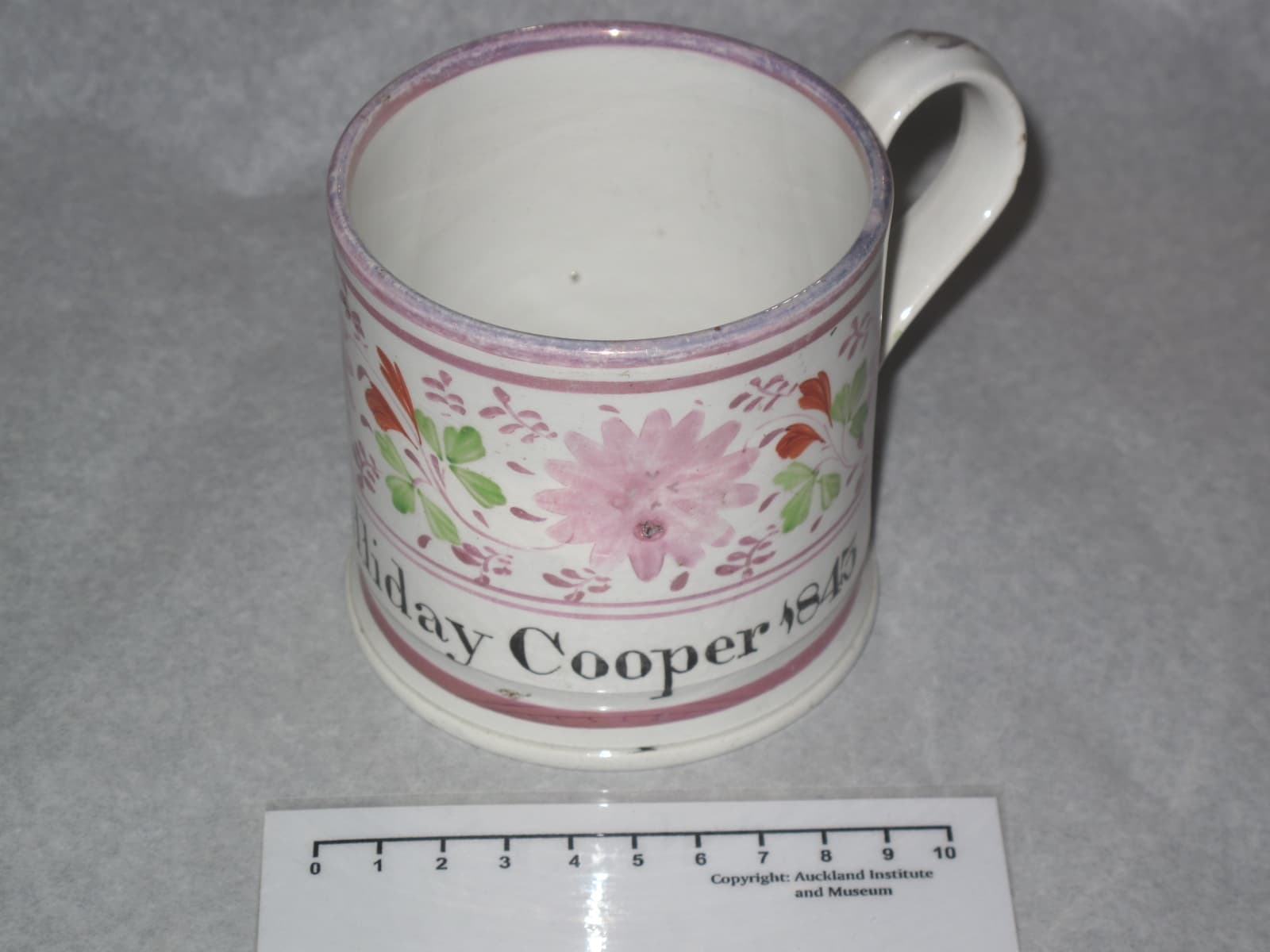 Pair of White Ceramic Mugs with Floral Design